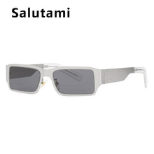 Load image into Gallery viewer, Unique Stainless Steel Small Square Hip Hop Sunglasses For Women Vintage Gradient Cool Sun Glasses Men Retro Punk Silver Eyewear