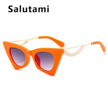 Load image into Gallery viewer, Unique Triangle Cat's Eye Eyeglasses For Women Vintage Leopard Print Sunglasses Female Alloy Sun Glasses Beige Shades Clear Lens