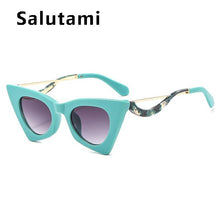 Load image into Gallery viewer, Unique Triangle Cat's Eye Eyeglasses For Women Vintage Leopard Print Sunglasses Female Alloy Sun Glasses Beige Shades Clear Lens