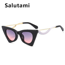 Load image into Gallery viewer, Unique Triangle Cat's Eye Eyeglasses For Women Vintage Leopard Print Sunglasses Female Alloy Sun Glasses Beige Shades Clear Lens