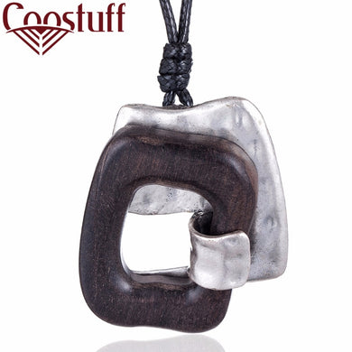 Unique Vintage Women Jewelry Handmade Black sandalwood Pendant Long necklaces women collares mujer choker kolye bijoux femme