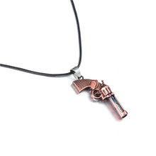 Carica l&#39;immagine nel visualizzatore di Gallery, Unique gun colt weapon shaped pendant necklace jewelry Trendy love heart hourglass rope chain keychain trinket jewelery toka