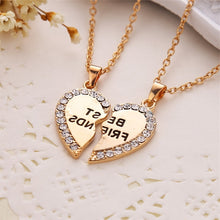 Load image into Gallery viewer, Unisex 2 Pcs BFF Necklace Women Crystal Heart Pendant Best Friend Letter Necklace Fashion Couple Necklace Men Friendship Jewelry