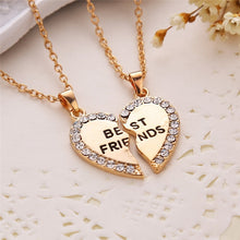 Load image into Gallery viewer, Unisex 2 Pcs BFF Necklace Women Crystal Heart Pendant Best Friend Letter Necklace Fashion Couple Necklace Men Friendship Jewelry
