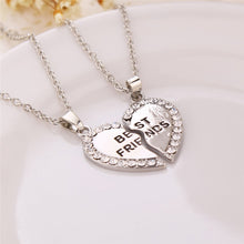 Load image into Gallery viewer, Unisex 2 Pcs BFF Necklace Women Crystal Heart Pendant Best Friend Letter Necklace Fashion Couple Necklace Men Friendship Jewelry