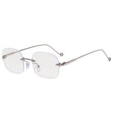 Carica l'immagine nel visualizzatore di Gallery, Occhiali da computer unisex anti raggi blu occhiali da gioco quadrati senza montatura vintage da uomo occhiali anti-affaticamento degli occhi con blocco della luce 