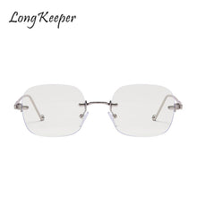 Carica l'immagine nel visualizzatore di Gallery, Occhiali da computer unisex anti raggi blu occhiali da gioco quadrati senza montatura vintage da uomo occhiali anti-affaticamento degli occhi con blocco della luce 