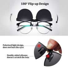 Load image into Gallery viewer, Unisex Clip-on Sunglasses Anti-Glare Driving Polarized Glasses With Flip Up Prescription Glasses UV400 Protection Glasses Clip