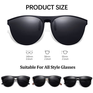 Unisex Clip-on Sunglasses Anti-Glare Driving Polarized Glasses With Flip Up Prescription Glasses UV400 Protection Glasses Clip