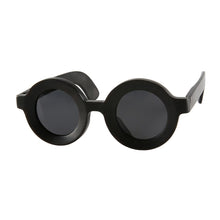 Load image into Gallery viewer, Unisex Funny Hip Hop Big Large Huge Wide Round Thick Frame Concave Surface Black Buffalo Horn Polarized Sunglasses for Men Women