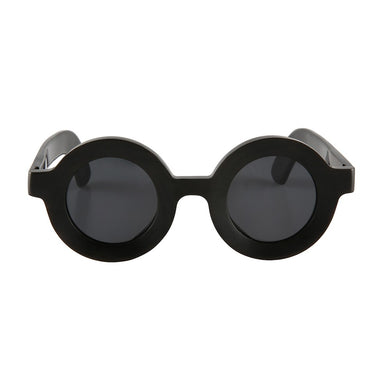 Unisex Funny Hip Hop Big Large Huge Wide Round Thick Frame Concave Surface Black Buffalo Horn Polarized Sunglasses for Men Women