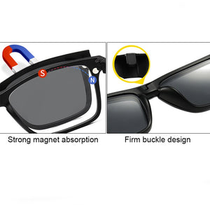 Occhiali unisex Occhiali da sole retrò con 5 lenti intercambiabili per uomo Donna Telaio infrangibile TR90 Clip-on Protezione solare UV 