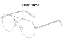 Load image into Gallery viewer, Unisex Golden Chain Pilot Eyeglasses Frame Clear Lens Spectacles Retro Classic Aviation Metal Glasses Frame for Men and Women