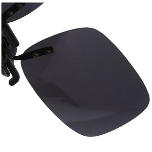 Unisex Gray Lens Rectangle Flip Up Driving Sunglasses Clip On Polarized Glasses