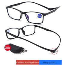 Load image into Gallery viewer, Unisex Magnet Reading Glasses Men and Women Adjustable Hanging Neck Magnetic Front Rim Reading Eyeglasses
