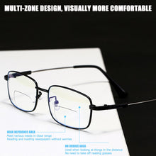 Load image into Gallery viewer, Unisex Metal Bifocal Spectacle Reading Glasses Anti Blue Light Presbyopia Eyeglasses Far Sight Spectacles Hyperopia Eyewear