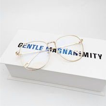 Load image into Gallery viewer, Unisex Metal Big Round Frame Retro Glasses Eyeglasses Flat Mirror Eyewear Optical Glasses