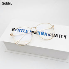 Load image into Gallery viewer, Unisex Metal Big Round Frame Retro Glasses Eyeglasses Flat Mirror Eyewear Optical Glasses