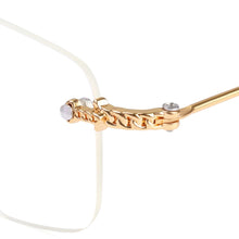 Carica l&#39;immagine nel visualizzatore di Gallery, Occhiali da lettura portatili unisex con montatura in metallo Occhiali da lettura a raggi blu anti-UV Occhiali da vista da lontano con taglio a diamante Occhiali da presbiopia 