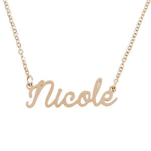 Unisex Name Necklace Titanium Steel Personalized Necklaces For Gift Pendant Choker Name Collar Chain Nameplate Pendant Necklace