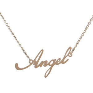 Unisex Name Necklace Titanium Steel Personalized Necklaces For Gift Pendant Choker Name Collar Chain Nameplate Pendant Necklace