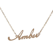 Load image into Gallery viewer, Unisex Name Necklace Titanium Steel Personalized Necklaces For Gift Pendant Choker Name Collar Chain Nameplate Pendant Necklace