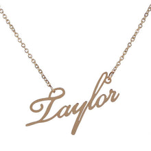 Load image into Gallery viewer, Unisex Name Necklace Titanium Steel Personalized Necklaces For Gift Pendant Choker Name Collar Chain Nameplate Pendant Necklace