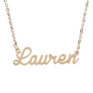 Unisex Name Necklace Titanium Steel Personalized Necklaces For Gift Pendant Choker Name Collar Chain Nameplate Pendant Necklace