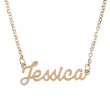 Load image into Gallery viewer, Unisex Name Necklace Titanium Steel Personalized Necklaces For Gift Pendant Choker Name Collar Chain Nameplate Pendant Necklace