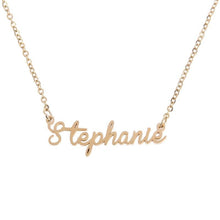 Load image into Gallery viewer, Unisex Name Necklace Titanium Steel Personalized Necklaces For Gift Pendant Choker Name Collar Chain Nameplate Pendant Necklace