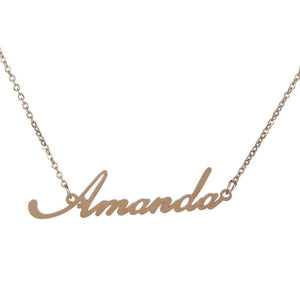Unisex Name Necklace Titanium Steel Personalized Necklaces For Gift Pendant Choker Name Collar Chain Nameplate Pendant Necklace