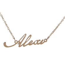 Load image into Gallery viewer, Unisex Name Necklace Titanium Steel Personalized Necklaces For Gift Pendant Choker Name Collar Chain Nameplate Pendant Necklace
