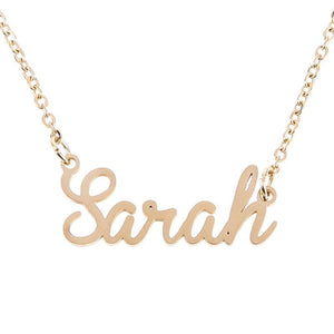Unisex Name Necklace Titanium Steel Personalized Necklaces For Gift Pendant Choker Name Collar Chain Nameplate Pendant Necklace