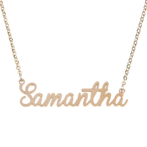 Unisex Name Necklace Titanium Steel Personalized Necklaces For Gift Pendant Choker Name Collar Chain Nameplate Pendant Necklace