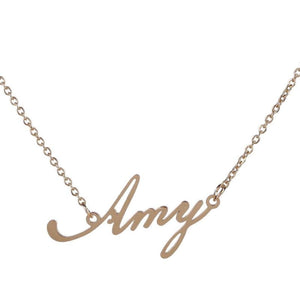 Unisex Name Necklace Titanium Steel Personalized Necklaces For Gift Pendant Choker Name Collar Chain Nameplate Pendant Necklace
