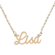 Load image into Gallery viewer, Unisex Name Necklace Titanium Steel Personalized Necklaces For Gift Pendant Choker Name Collar Chain Nameplate Pendant Necklace