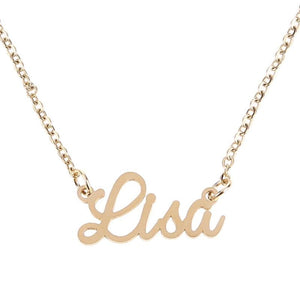 Unisex Name Necklace Titanium Steel Personalized Necklaces For Gift Pendant Choker Name Collar Chain Nameplate Pendant Necklace