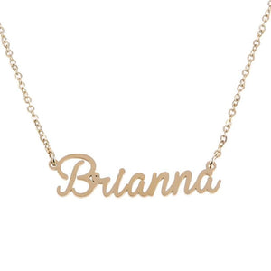 Unisex Name Necklace Titanium Steel Personalized Necklaces For Gift Pendant Choker Name Collar Chain Nameplate Pendant Necklace