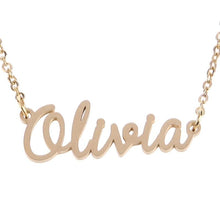 Load image into Gallery viewer, Unisex Name Necklace Titanium Steel Personalized Necklaces For Gift Pendant Choker Name Collar Chain Nameplate Pendant Necklace