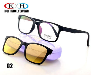 Unisex Optical Eyeglasses Frame Men Prescription Glasses Frames Rui Hao Eyewear Sunglasses Clip on Polarized Sunglasses Clip