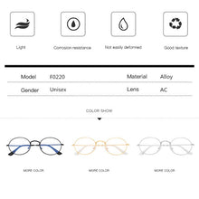 Load image into Gallery viewer, Unisex Oval Metal Optical Glasses Frame for Men &amp; Women, Prescripition Eyeglasses for Myopia &amp; Presbyopia Glass Frames F0220