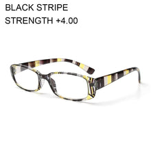 Load image into Gallery viewer, Unisex Print Stripe Portable Magnifier Presbyopic Eyewear Diopter Eyeglasses Reading Glasses Retro Frame