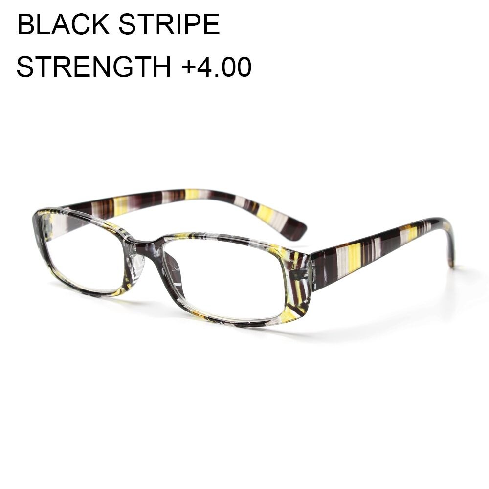 Unisex Print Stripe Portable Magnifier Presbyopic Eyewear Diopter Eyeglasses Reading Glasses Retro Frame