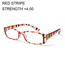 Load image into Gallery viewer, Unisex Print Stripe Portable Magnifier Presbyopic Eyewear Diopter Eyeglasses Reading Glasses Retro Frame