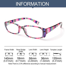 Load image into Gallery viewer, Unisex Print Stripe Portable Magnifier Presbyopic Eyewear Diopter Eyeglasses Reading Glasses Retro Frame
