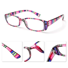 Load image into Gallery viewer, Unisex Print Stripe Portable Magnifier Presbyopic Eyewear Diopter Eyeglasses Reading Glasses Retro Frame