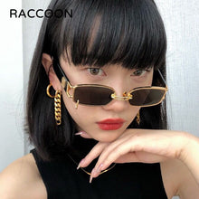 Load image into Gallery viewer, Unisex Rectangular Hip Hop Sunglasses Vintage Metal Square  Sun Glasses Men Women Rectangle Uv400 Brand Designer Eyewear