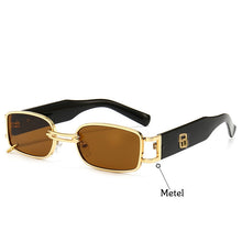 Load image into Gallery viewer, Unisex Rectangular Hip Hop Sunglasses Vintage Metal Square  Sun Glasses Men Women Rectangle Uv400 Brand Designer Eyewear