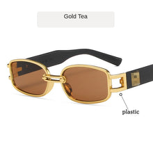 Load image into Gallery viewer, Unisex Rectangular Hip Hop Sunglasses Vintage Metal Square  Sun Glasses Men Women Rectangle Uv400 Brand Designer Eyewear