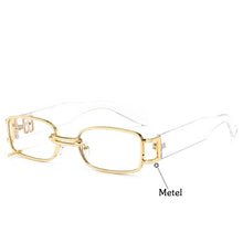 Load image into Gallery viewer, Unisex Rectangular Hip Hop Sunglasses Vintage Metal Square  Sun Glasses Men Women Rectangle Uv400 Brand Designer Eyewear